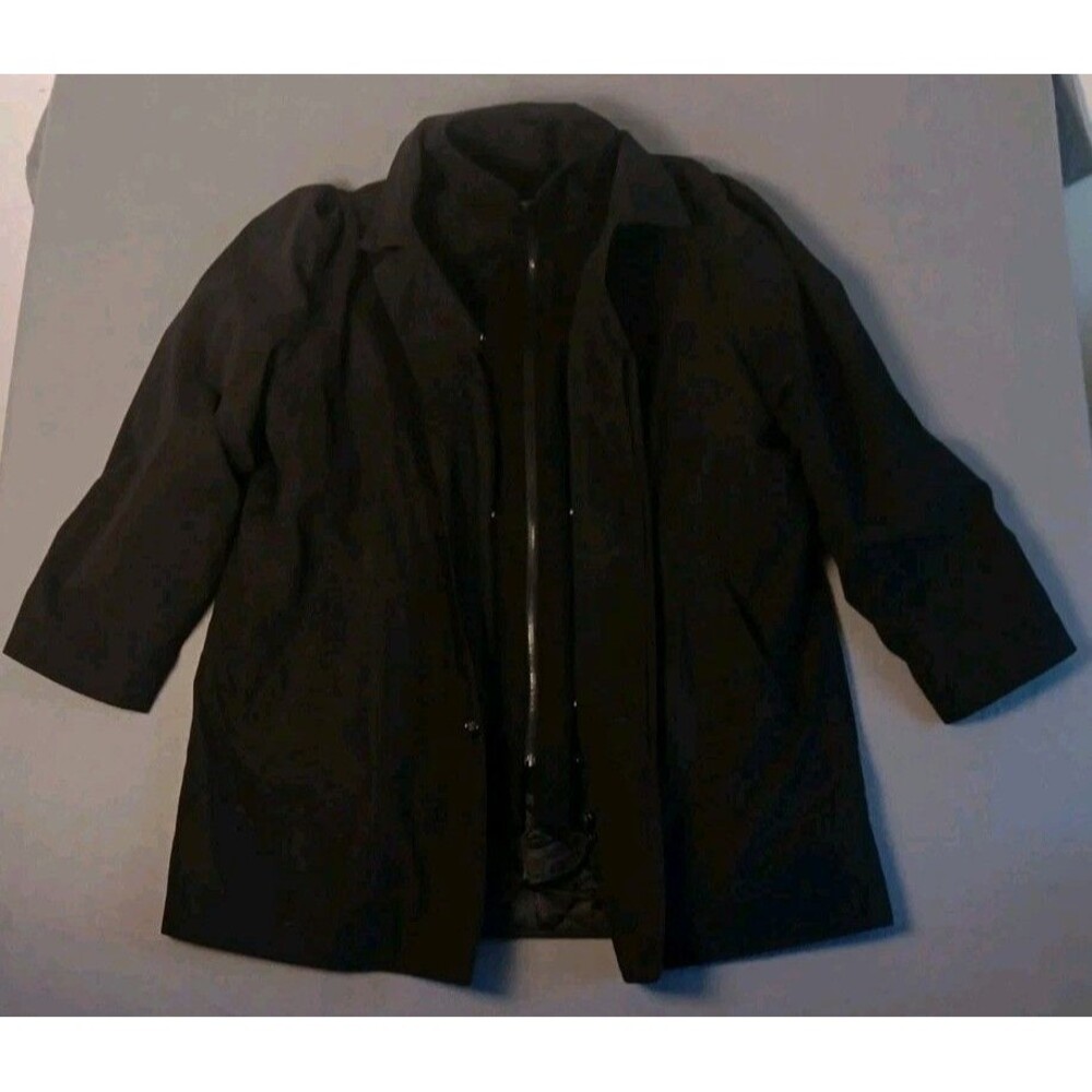 Lauren Ralph Lauren Edgar Rain Over Coat Removable Liner Wool Blend Mens 48R EUC